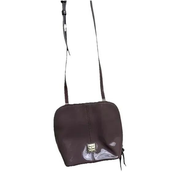 Dooney & Bourke Trixie Patent Leather Crossbody Purse Bag Mink - Picture 3 of 8